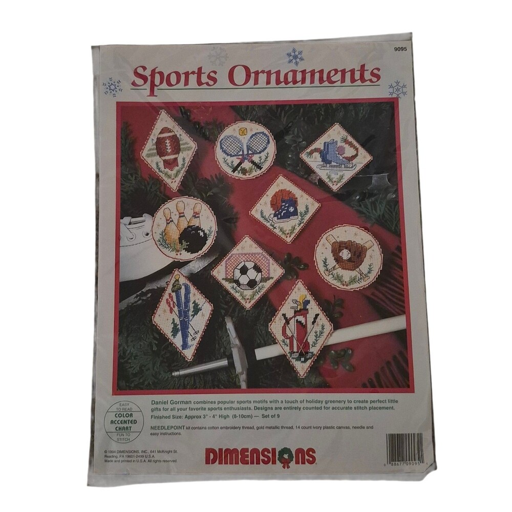 New Sports Ornaments Demensions Needle Point Kit Baseball Golf Football
